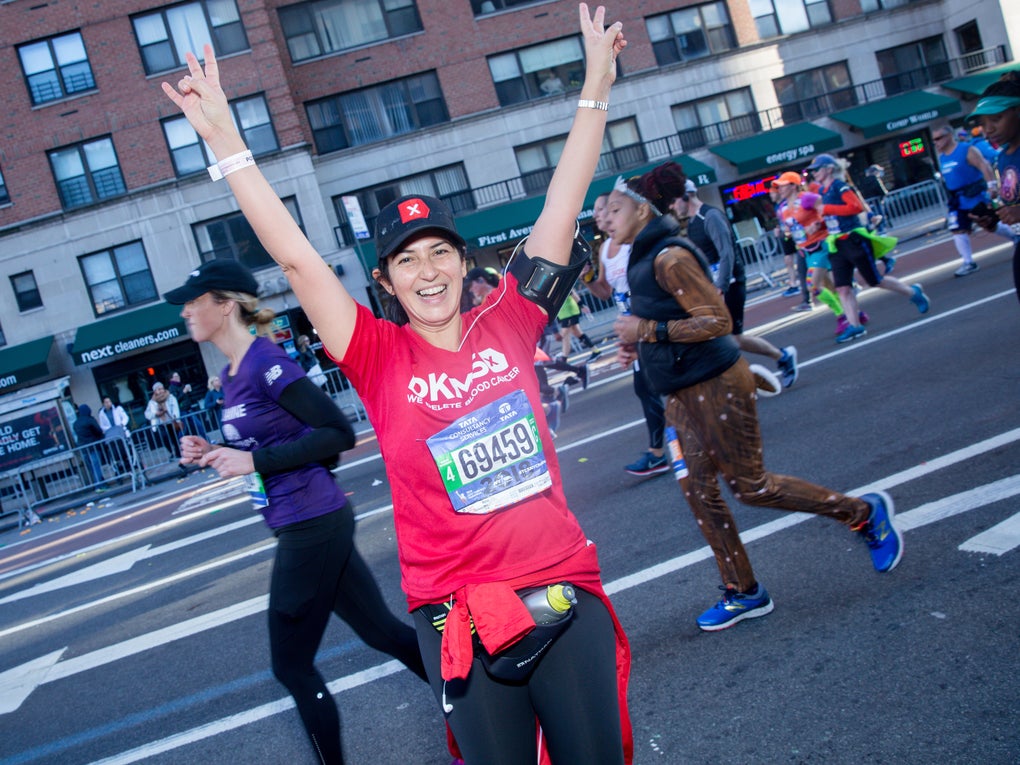 DKMS donor Burcu running for Team DKMS in the NYC Marathon in 2018. DKMS donor Burcu running for Team DKMS in the NYC Marathon in 2018.