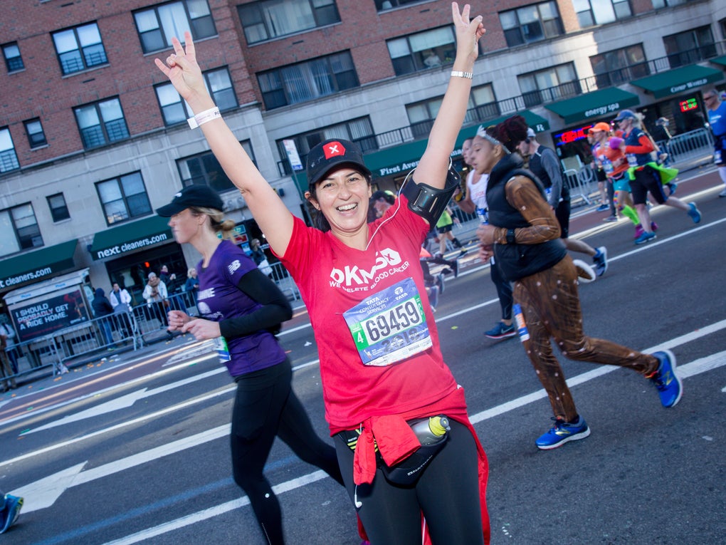 DKMS donor Burcu running for Team DKMS in the NYC Marathon in 2018. DKMS donor Burcu running for Team DKMS in the NYC Marathon in 2018.
