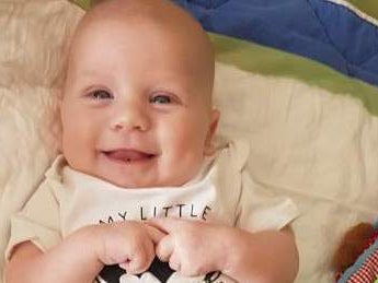 Baby Michael smiling. Baby Michael smiling.