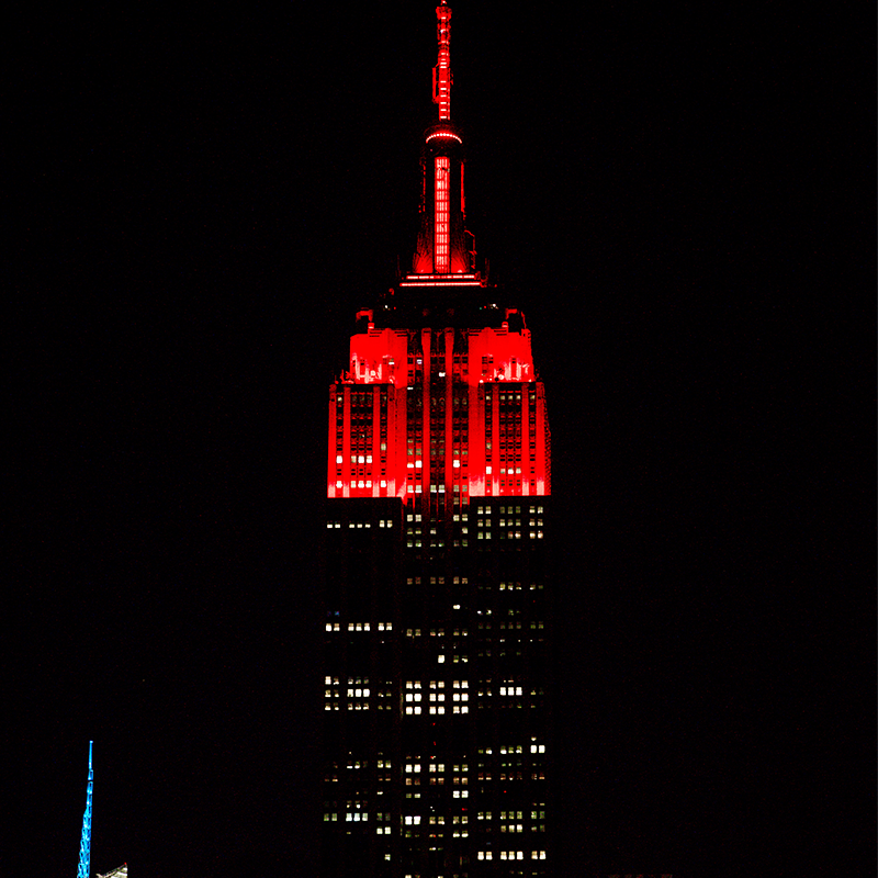 Empire State building lit up for WBCD