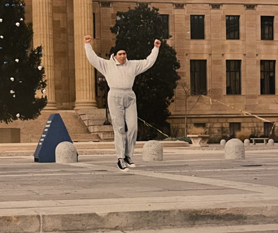 DKMS donor Alyson's cousin, Michael, dressed as Rocky at the Philadelphia Museum of Art DKMS donor Alyson's cousin, Michael, dressed as Rocky at the Philadelphia Museum of Art