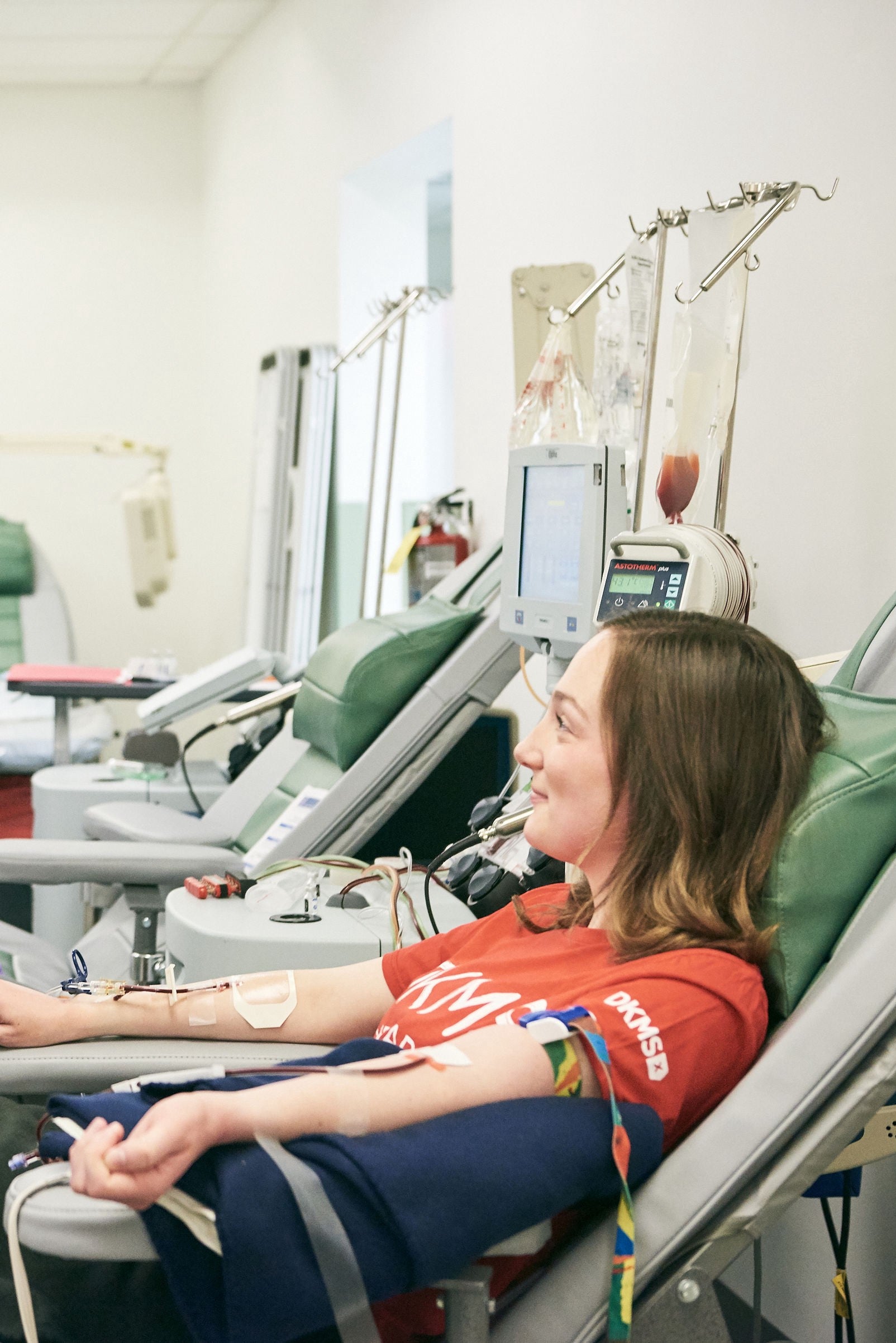 This is me during my peripheral blood stem cell donation. I appreciated that Dr. van den Brink came to visit.