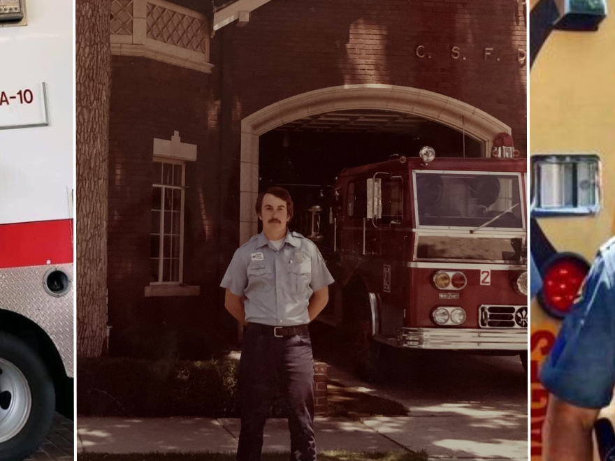 DKMS patient Yolanda Lee wearing an EMT outfit standing in front of a Houston Fire and EMS truck while smiling, next to a picture of DKMS patient Ron Gerding wearing his uniform and standing in front of a fire truck. The 3rd picture in the row is of DKMS patient Cody Fulkerson wearing his state highway patrol uniform and smiling. DKMS patient Yolanda Lee wearing an EMT outfit standing in front of a Houston Fire and EMS truck while smiling, next to a picture of DKMS patient Ron Gerding wearing his uniform and standing in front of a fire truck. The 3rd picture in the row is of DKMS patient Cody Fulkerson wearing his state highway patrol uniform and smiling.