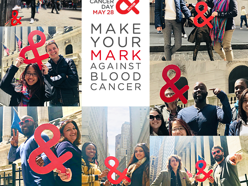 Individuals celebrating world blood cancer day by holding the ampersand symbol. Individuals celebrating world blood cancer day by holding the ampersand symbol.