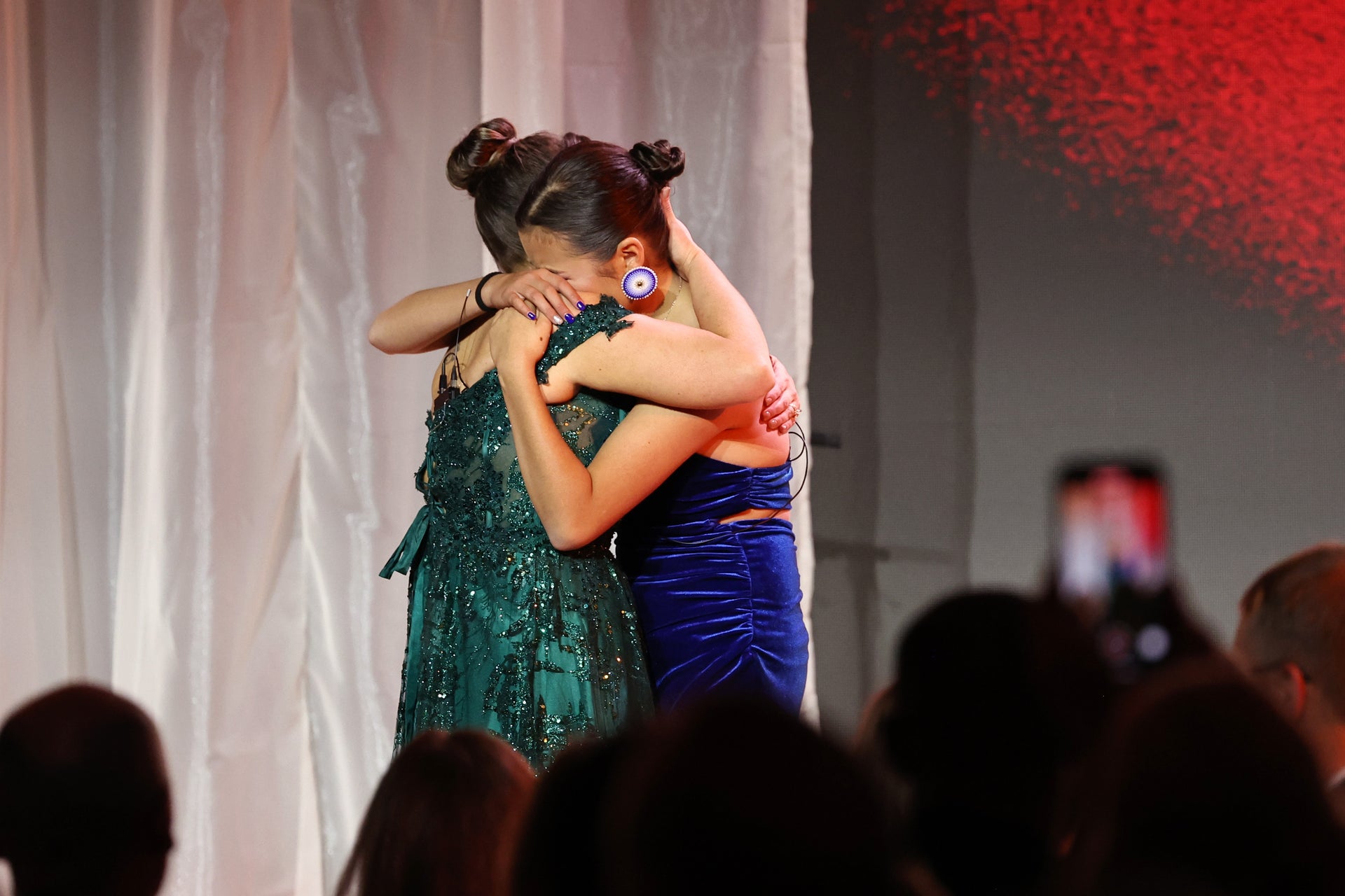 Miley Attocknie and Kayla West are seen onstage during attends the 17th Annual DKMS Gala