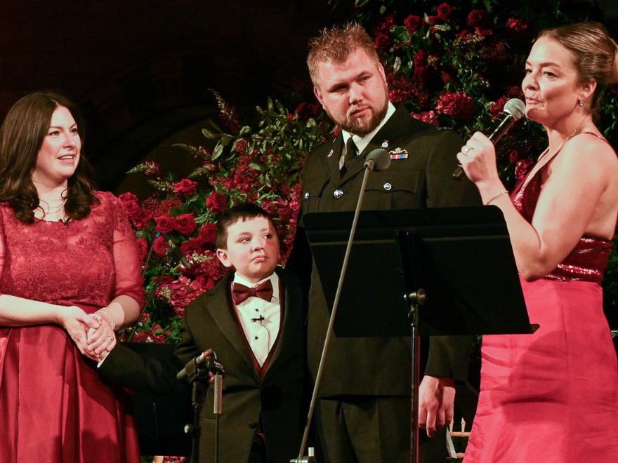 11-year-old James and his mother, meet James's donor Luke, at the DKMS London Gala.  11-year-old James and his mother, meet James's donor Luke, at the DKMS London Gala.