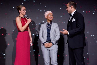 Katharina Harf with Marcus and Matene the first time the met on stage at the 2018 gala.