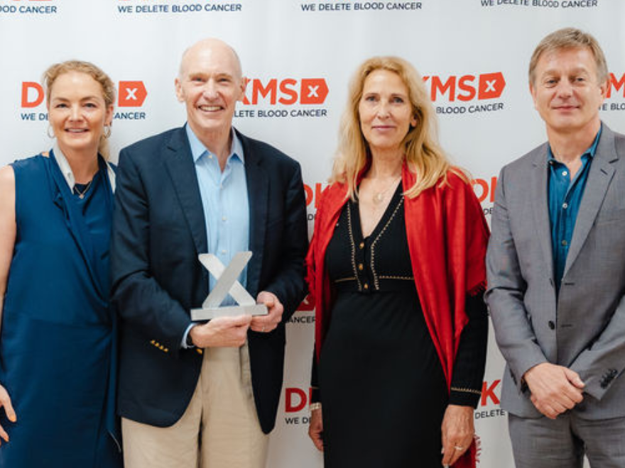 DKMS Chairwoman Katharina Harf, award winner Carl June, DKMS Global CEO Dr. Elke Neujahr, and Chairman of the DKMS Medical Council Prof. Marcel van den Brink. DKMS Chairwoman Katharina Harf, award winner Carl June, DKMS Global CEO Dr. Elke Neujahr, and Chairman of the DKMS Medical Council Prof. Marcel van den Brink.
