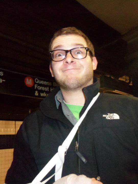 Here I am. A guy who is about to donate bone marrow with a broken right arm. It didn’t stop me, though.