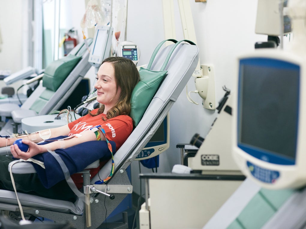 Christina donating DKMS Christina donating DKMS