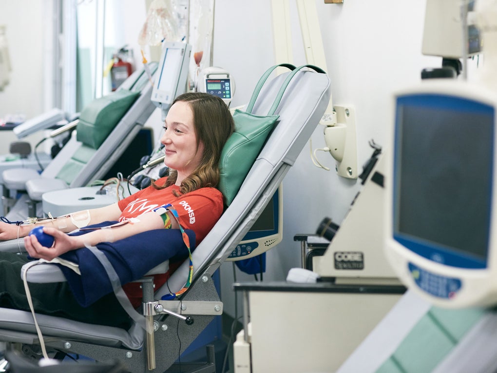 Christina donating DKMS Christina donating DKMS