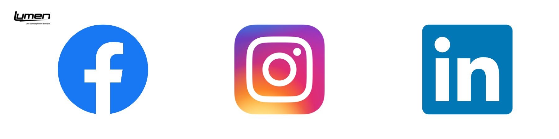 Logos de Facebook, Instagram, Linkedin