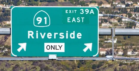 Riverside, CA exit sign
