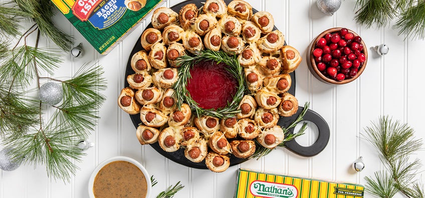 Holiday Hot Dog Wreath