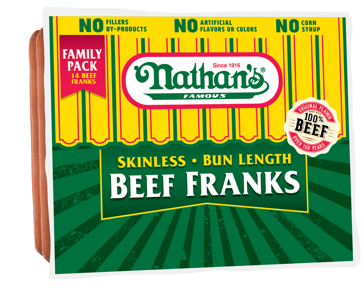 Family Pack Bun Length Beef Franks – 1.75 Lb. - 14 Pack
