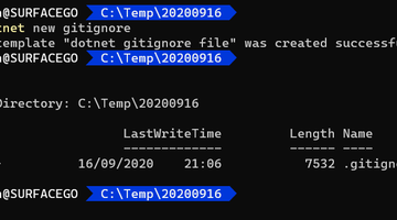 Creating a .gitignore file using the .NET Core SDK