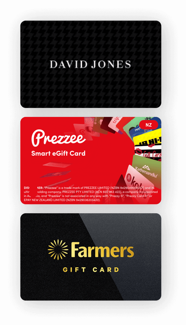 David Jones eGift Card, Prezzee Smart eGift Card, Farmers eGift Card
