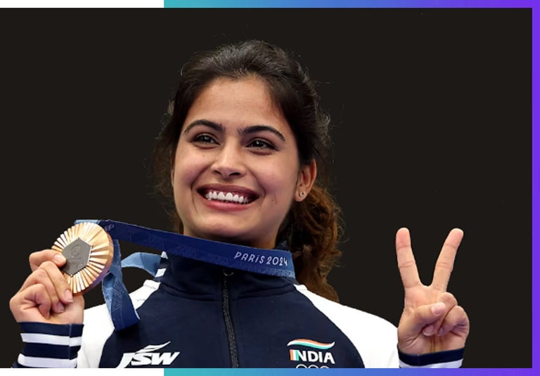Image courtesy of Olympics.org. Manu Bhaker.