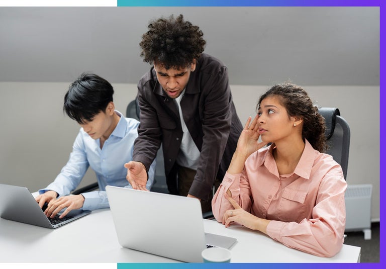 A matador manager oversees an office worker, pushing her to the brink.