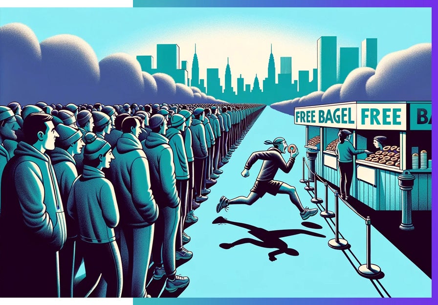 Simon Sinek's story about free bagels. 