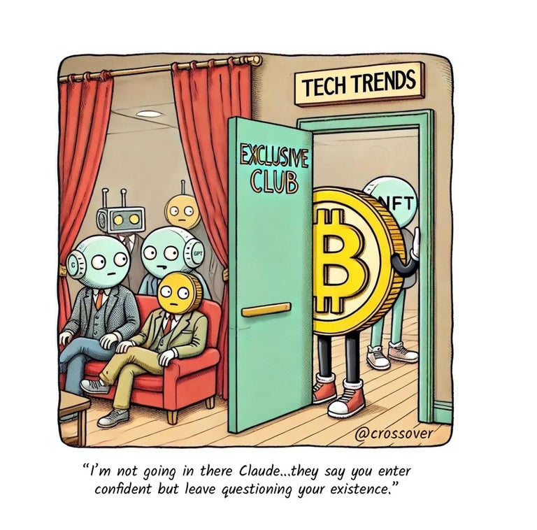 @crossover remote work comics and cartoons #40: Claude tech trend crisis. 
