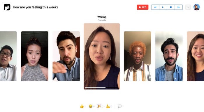 Screenshot of a virtual meeting with six diverse participants