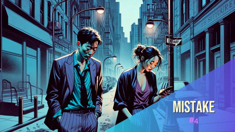 Mistake #4: Ignoring the Importance of Preparing for the CCAT. A couple has spent all night partying in the city. The woman is online doing skill tests for a job.