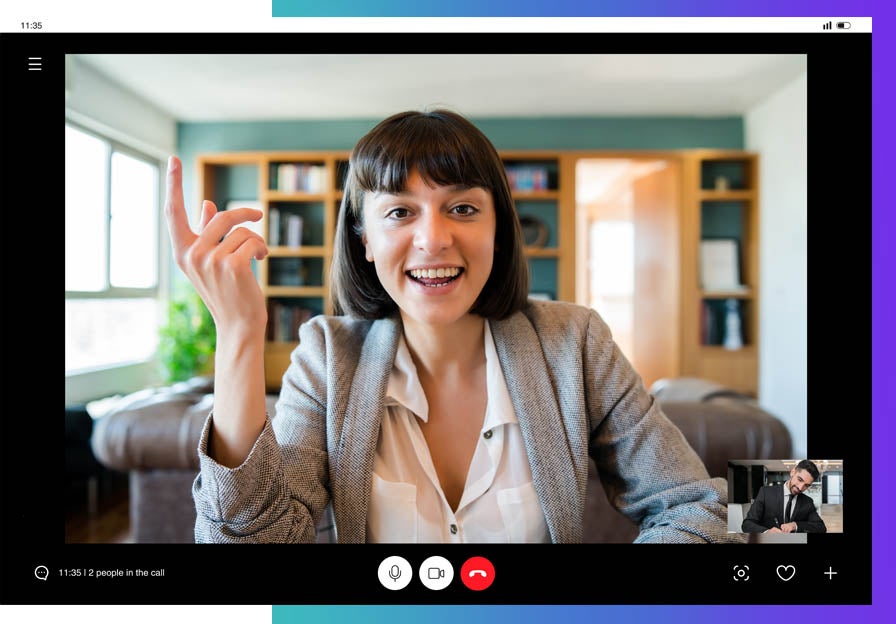 Screenshot of a video call showing