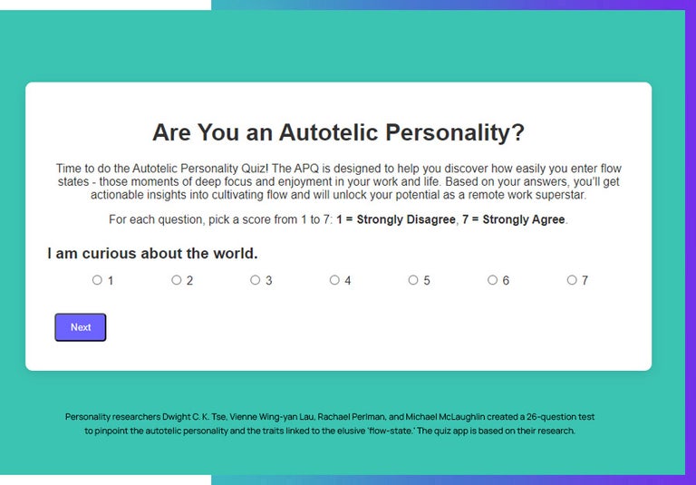 Are you an autotelic personality quiz.