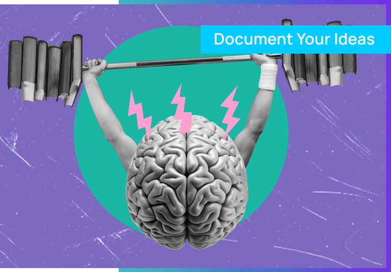 A brain with a barbell