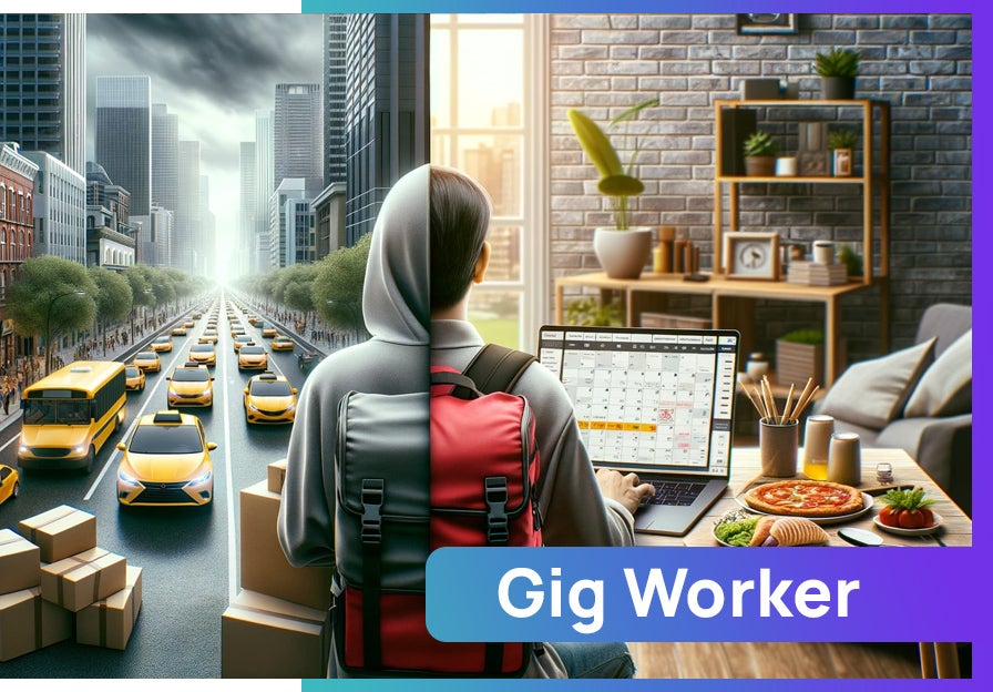 An image showing a gig worker as part of the gig economy. 