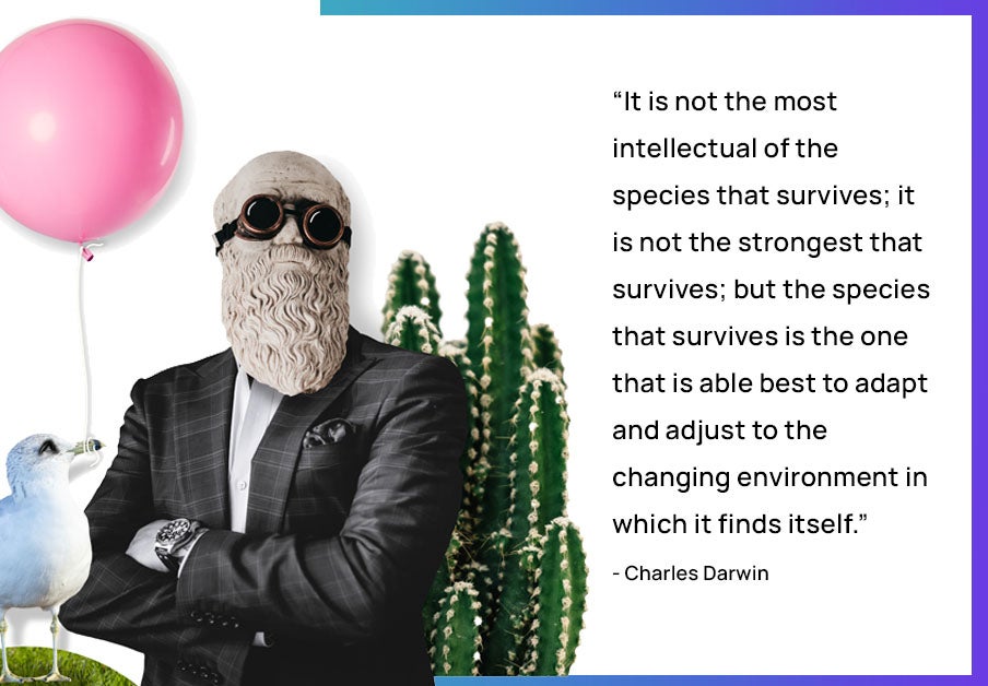 Quote about survival of the fittest Charles Darwin. 