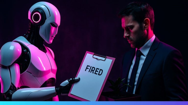 A robot AI fires a remote employee. 