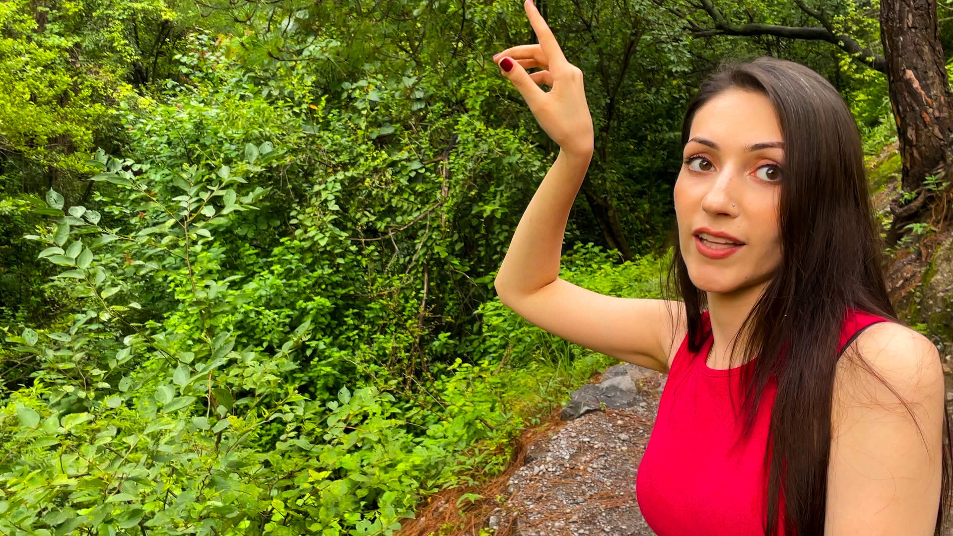 Aliza Saeed on a nature walk. 