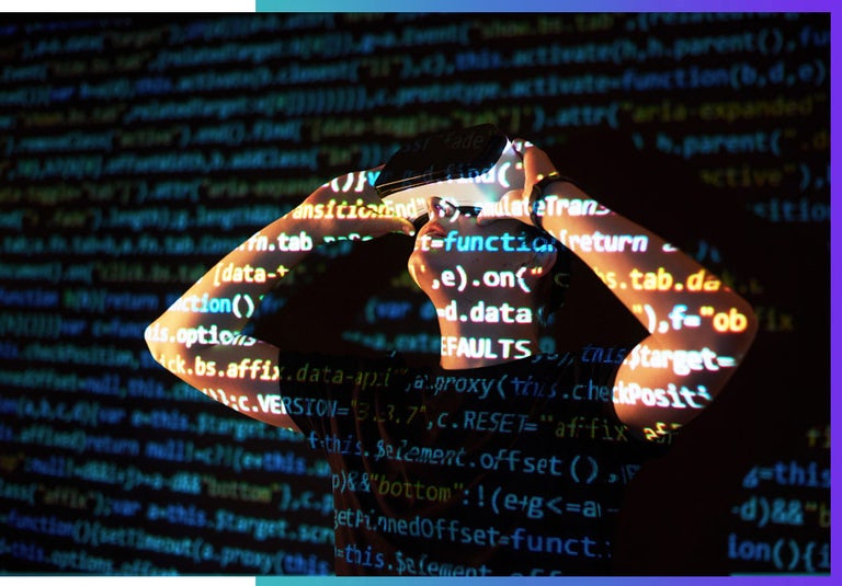 AI and AR and VR support and accelerate the flow state. A man is in flow in AR.