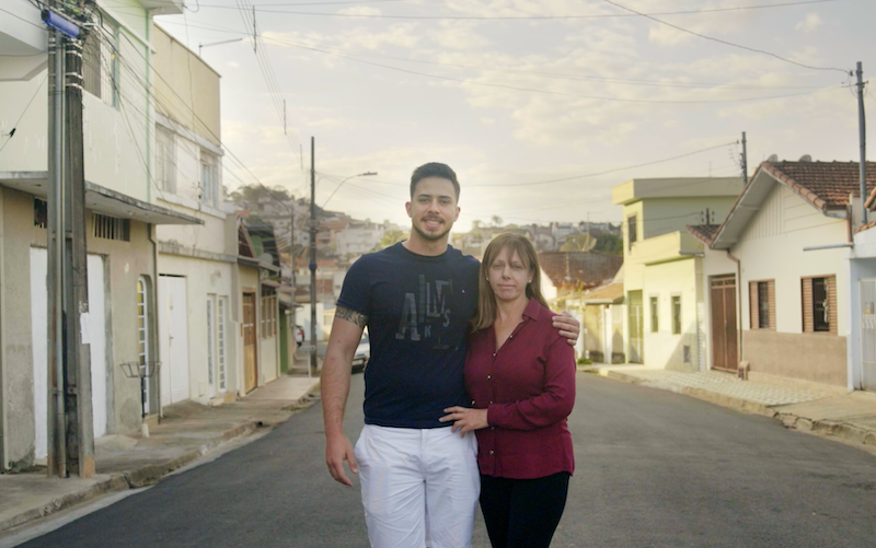 Matheus Oliveira and his mother