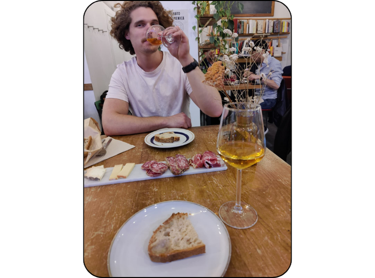 Murray at an Aperitivo in Milan, Italy.