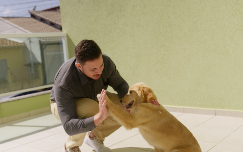 Matheus Oliveira and dog