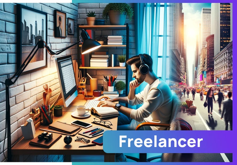 An image of a freelancer doing freelancing work.