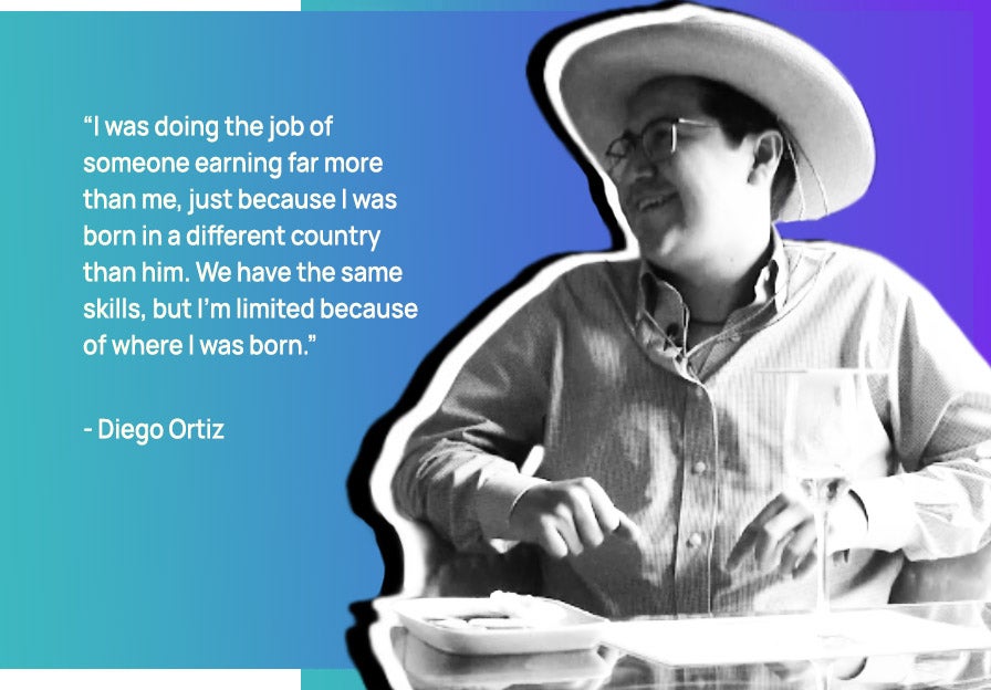 Crossover hire Diego Ortiz talks about pay inequality in this quote. 