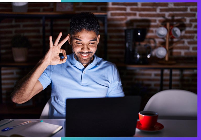 A remote worker finally fluent in corporate jargon.