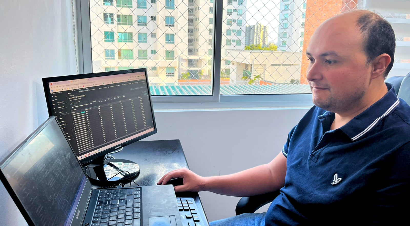 Felipe Botero in his home office. 