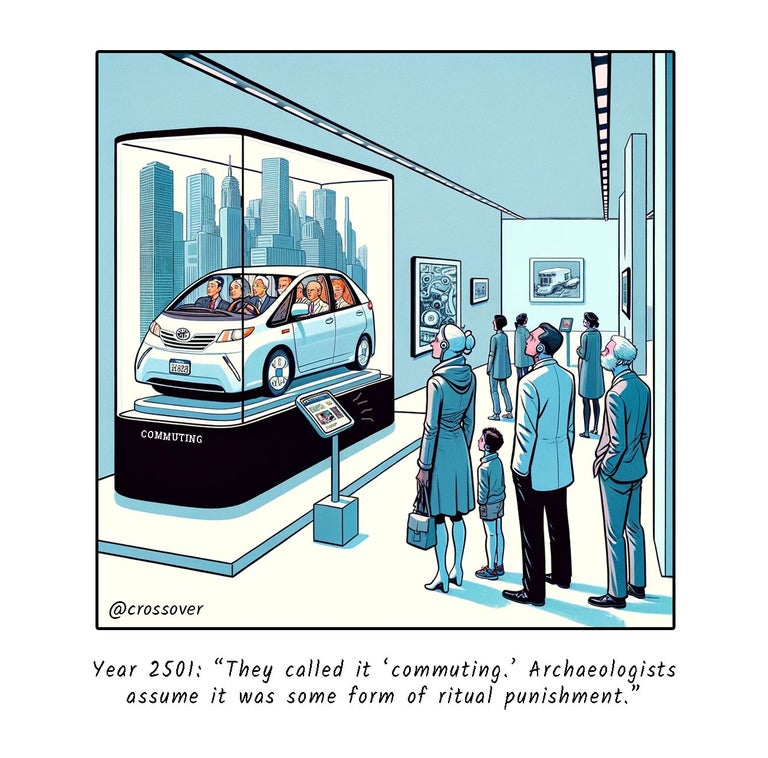 @crossover remote work comics and cartoons #16: Commuting.