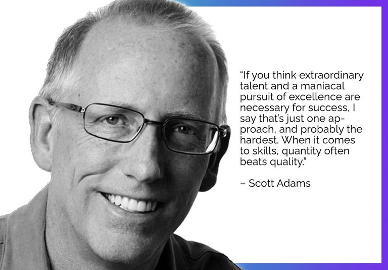 Scott Adams quote on specialists and generalist skills.