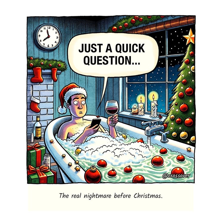 @crossover remote work comics and cartoons #48: Office demands on christmas. 