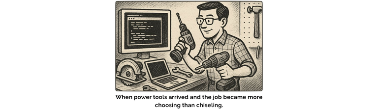 When power tools arrived and the job became more choosing than chiseling.