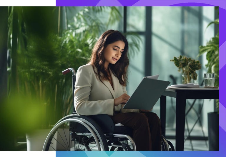 A woman in a wheelchair. CCAT provisions for people with disabilities.