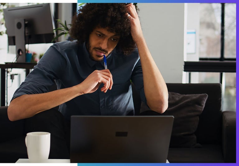 A remote worker being influenced by negative AI articles in the media.