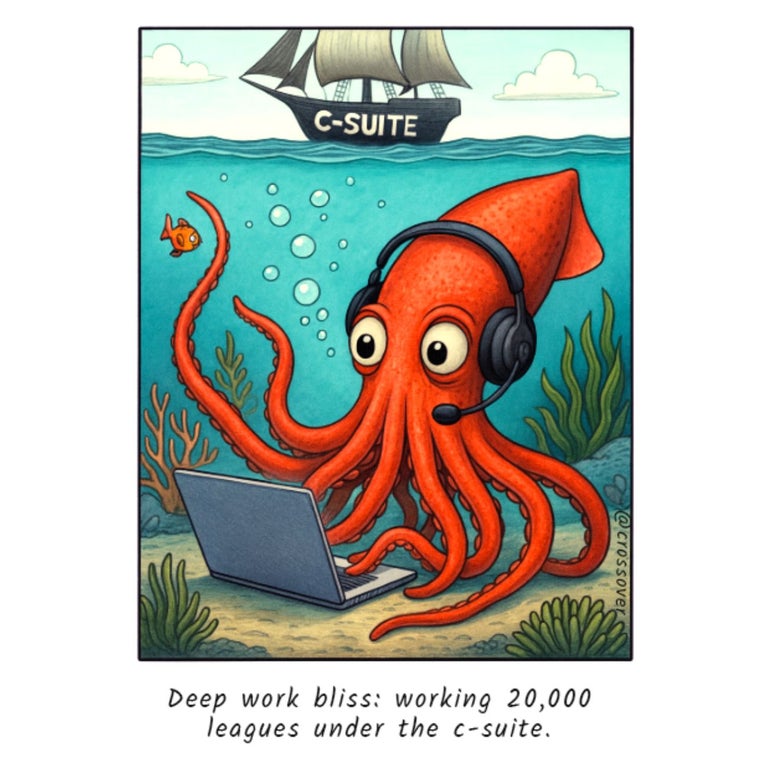 @crossover remote work comics and cartoons #31: deep work.