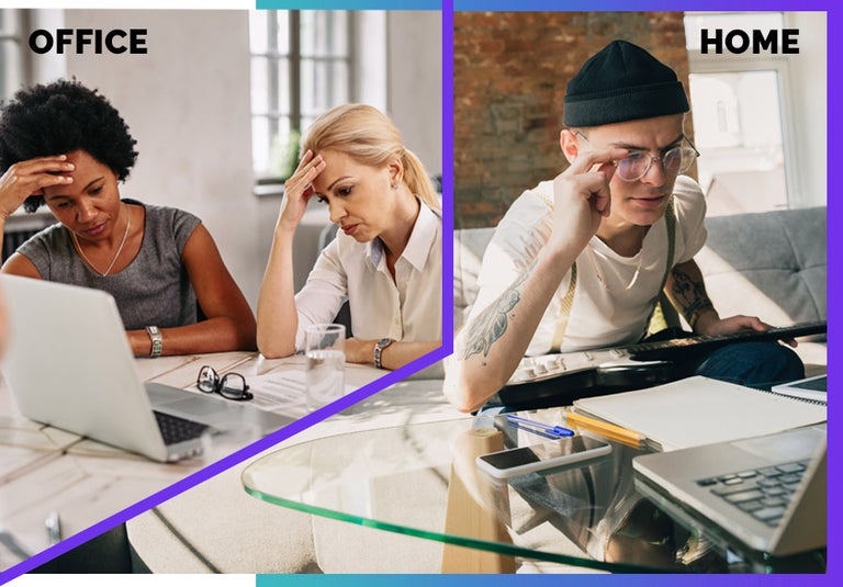 Working from home and the office: Hybrid work can be an exhaustion trap.